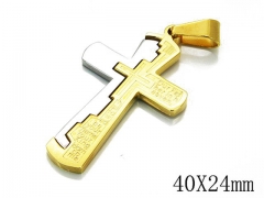 HY Stainless Steel 316L Cross Pendant-HYC09P0498HHA