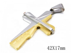 HY Stainless Steel 316L Cross Pendant-HYC09P0618H30
