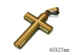 HY Stainless Steel 316L Cross Pendant-HYC70P0440KLY