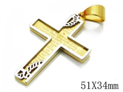 HY Stainless Steel 316L Cross Pendant-HYC09P0486HJR