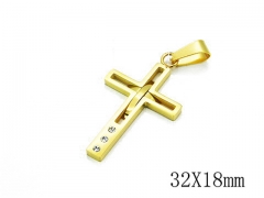 HY Stainless Steel 316L Cross Pendant-HYC59P0244NS