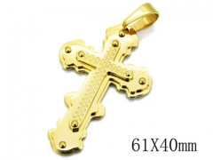 HY Stainless Steel 316L Cross Pendant-HYC08P0067H00