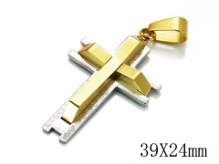 HY Stainless Steel 316L Cross Pendant-HYC09P0504HWW