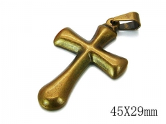 HY Stainless Steel 316L Cross Pendant-HYC70P0443KLY