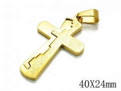 HY Stainless Steel 316L Cross Pendant-HYC09P0499HHW