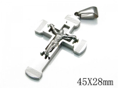 HY Stainless Steel 316L Cross Pendant-HYC09P0512HWW