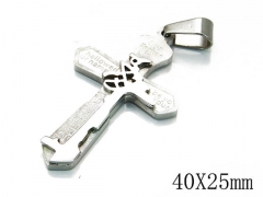 HY Stainless Steel 316L Cross Pendant-HYC09P0500HWW