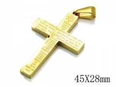 HY Stainless Steel 316L Cross Pendant-HYC09P0508HWW