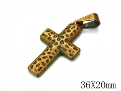 HY Stainless Steel 316L Cross Pendant-HYC70P0438KLZ