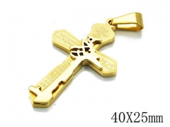 HY Stainless Steel 316L Cross Pendant-HYC09P0502HHW