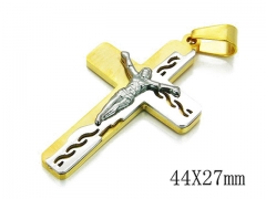 HY Stainless Steel 316L Cross Pendant-HYC09P0450HFF