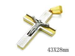 HY Stainless Steel 316L Cross Pendant-HYC09P0458PW