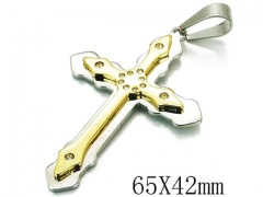 HY Stainless Steel 316L Cross Pendant-HYC08P0654OW