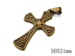HY Stainless Steel 316L Cross Pendant-HYC70P0433KLQ
