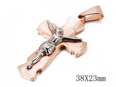 HY Stainless Steel 316L Cross Pendant-HYC09P0638H20