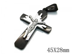 HY Stainless Steel 316L Cross Pendant-HYC09P0516HHS