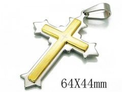 HY Stainless Steel 316L Cross Pendant-HYC08P0652NB