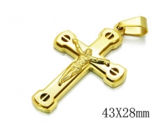 HY Stainless Steel 316L Cross Pendant-HYC09P0453HGG