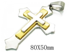 HY Stainless Steel 316L Cross Pendant-HYC08P0647HIS