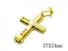 HY Stainless Steel 316L Cross Pendant-HYC09P0574HWW