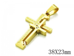 HY Stainless Steel 316L Cross Pendant-HYC09P0563HCC