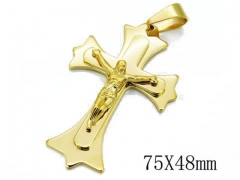 HY Stainless Steel 316L Cross Pendant-HYC08P0075H30
