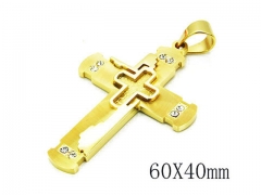HY Stainless Steel 316L Cross Pendant-HYC09P0580HJW