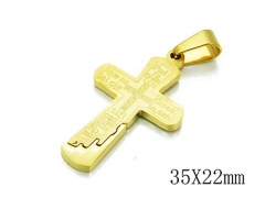 HY Stainless Steel 316L Cross Pendant-HYC09P0461PG