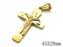 HY Stainless Steel 316L Cross Pendant-HYC09P0517HHW