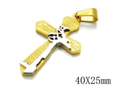 HY Stainless Steel 316L Cross Pendant-HYC09P0501HHA