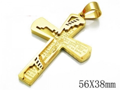 HY Stainless Steel 316L Cross Pendant-HYC09P0481HJS