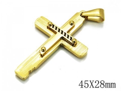 HY Stainless Steel 316L Cross Pendant-HYC09P0493HHS