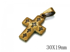 HY Stainless Steel 316L Cross Pendant-HYC70P0439KLR