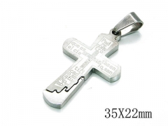 HY Stainless Steel 316L Cross Pendant-HYC09P0460OD