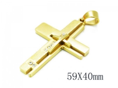 HY Stainless Steel 316L Cross Pendant-HYC09P0592HJW