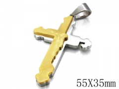 HY Stainless Steel 316L Cross Pendant-HYC09P0664H60