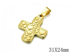 HY Stainless Steel 316L Cross Pendant-HYC70P0404LE