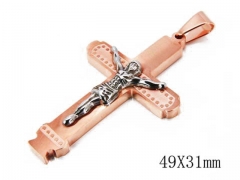 HY Stainless Steel 316L Cross Pendant-HYC09P0636H30
