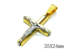 HY Stainless Steel 316L Cross Pendant-HYC09P0442PG