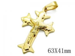 HY Stainless Steel 316L Cross Pendant-HYC08P0068H00