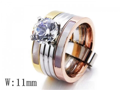 HY Stainless Steel 316L Small CZ Rings-HYC05R0733I60
