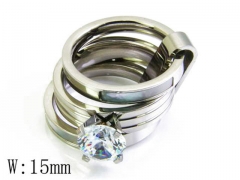 HY Stainless Steel 316L Small CZ Rings-HYC05R0878I00