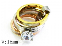 HY Stainless Steel 316L Small CZ Rings-HYC05R0879I30