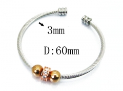 HY Stainless Steel 316L Bangle (Steel Wire)-HY38B0539HKS