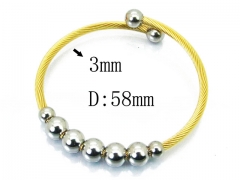 HY Stainless Steel 316L Bangle (Steel Wire)-HY38B0521HLT