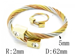 HY Stainless Steel 316L Bangle (Steel Wire)-HY38S0243HOW