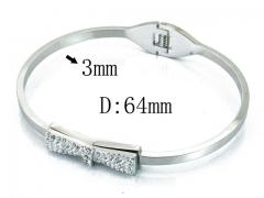 HY Wholesale Stainless Steel 316L Bangle(Crystal)-HY80B1025HIR