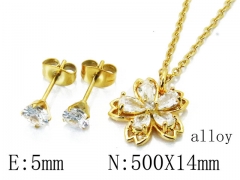 HY Wholesale 316L Stainless Steel CZ jewelry Set-HY54S0534OE