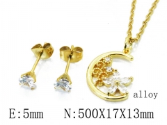 HY Wholesale 316L Stainless Steel CZ jewelry Set-HY54S0546OS