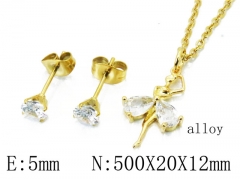 HY Wholesale 316L Stainless Steel CZ jewelry Set-HY54S0542OF